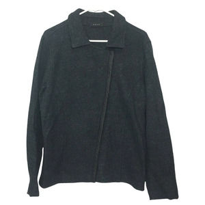 Koan Women's Wool Collared Asymmetrical Jacket Size Large Gray Long Sleeve